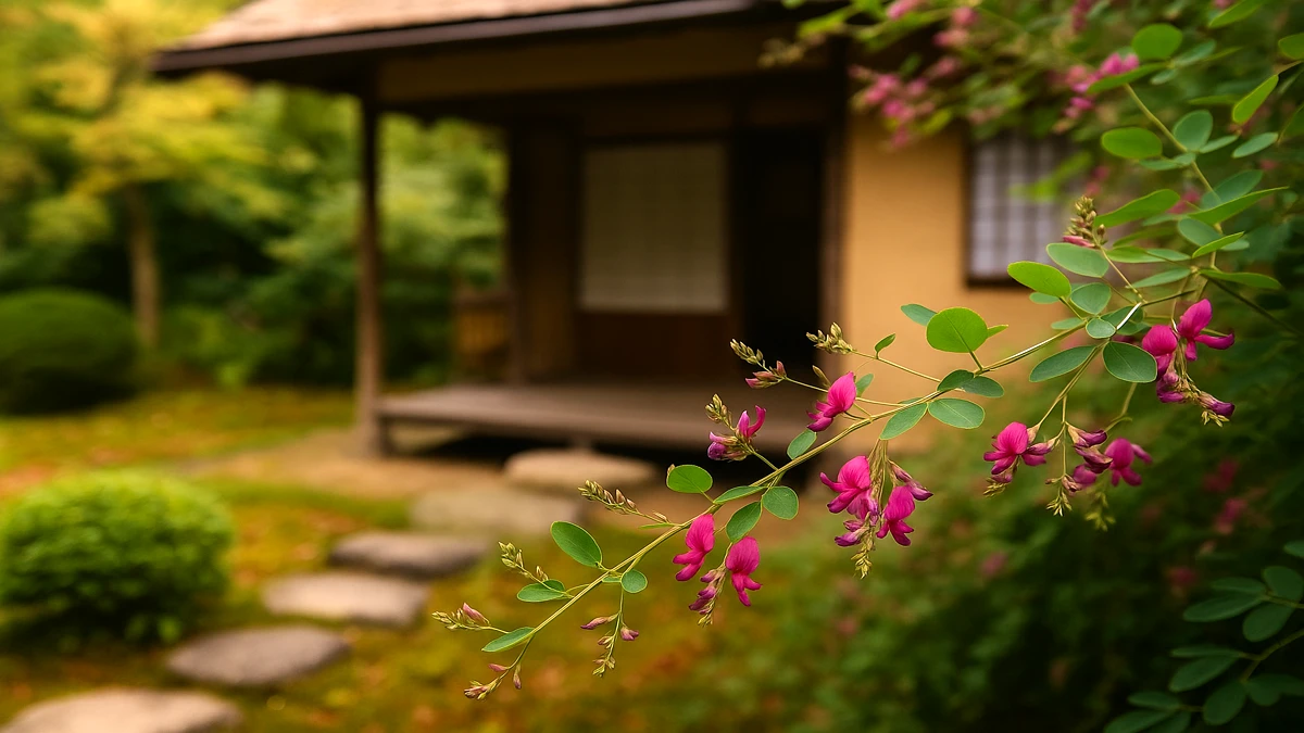 Hagi bush clover in tea garden