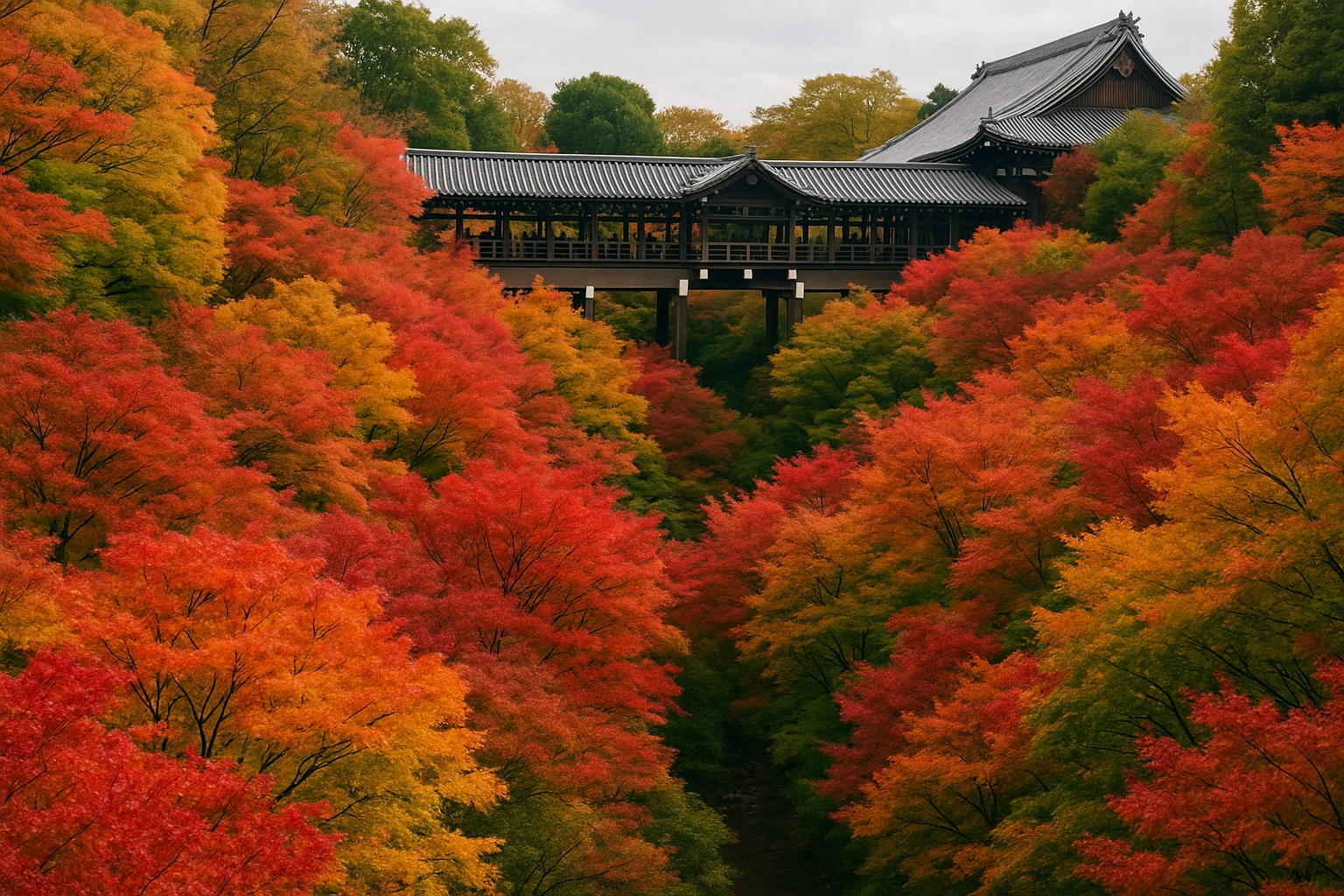 Tofuku-ji valley in peak foliage